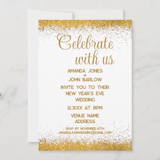 Vier met ons de gouden oudejaarsavond bruiloft kaart (Voorkant)