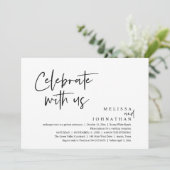 Vier met ons de moderne huwelijksreceptie kaart (Staand voorkant)