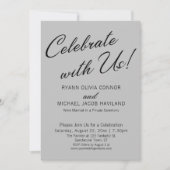 Vier met ons Eenvoudige ontvangst Alleen Grijs Kaart (Voorkant)