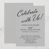 Vier met ons Eenvoudige ontvangst Alleen Grijs Kaart (Voorkant / Achterkant)