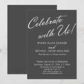 Vier met ons Eenvoudige receptie Alleen Grijs Kaart (Voorkant / Achterkant)