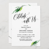 Vier met Ons Elaborate Script en Groenelementen Kaart (Voorkant / Achterkant)