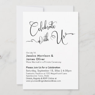 Vier met Ons Elegante Calligrafie Zwart Wit Kaart