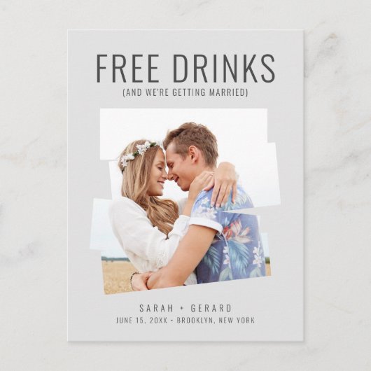 Vier met ons Grappige Bruiloft Save the Date Aankondigingskaart (Voorkant)