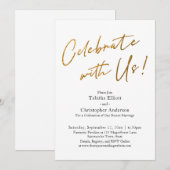 Vier met Ons Handgeschreven Goud Basis Ontvangst Kaart (Voorkant / Achterkant)