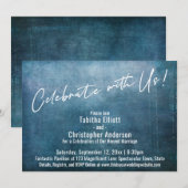 Vier met ons handschrift over blauwe grunge kaart (Voorkant / Achterkant)