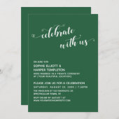 Vier met Ons Hartjes Script Groene Ontvangst Kaart (Voorkant / Achterkant)