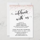 Vier met Ons Hartjes Script Koper Confetti Kaart (Voorkant)