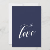 Vier met Ons Hartjes Script Navy Ontvangst Kaart (Achterkant)