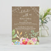 Vier met Ons, Jute, Bloemen & Lichtjes Kaart (Staand voorkant)