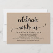 Vier met ons mee, Brown Kraft Elopement Kaart (Voorkant)