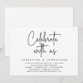 Vier met ons mee, Bruiloft Elopement Feest Kaart (Voorkant / Achterkant)