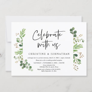 Vier met ons mee, Bruiloft Elopement Feest Kaart
