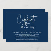 Vier met ons mee, Bruiloft Elopement Feest, Navy   Kaart (Voorkant / Achterkant)