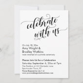 Vier met ons mee Calligraphy Bruiloft Feest na de  Kaart (Voorkant)