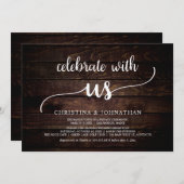 Vier met ons mee, Eenvoudig Eland Huwelijksdiner Kaart (Voorkant / Achterkant)