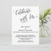 "Vier met ons mee" Elegante bruiloft na-feest Kaart (Staand voorkant)