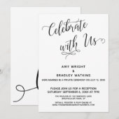 "Vier met ons mee" Elegante bruiloft na-feest Kaart (Voorkant / Achterkant)