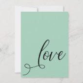 Vier met Ons mee Elegante Lichtgroene Receptie Kaart (Achterkant)