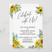 Vier met ons mee! Eucalyptus Zonnebloem Ontvangst Kaart (Voorkant / Achterkant)