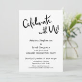 "Vier met ons mee!" Informele Simpele Trouwfeestel Kaart (Staand voorkant)