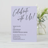 Vier met ons mee! Modern Lavendel Trouwfeest Kaart (Staand voorkant)