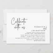 Vier met ons mee, Moderne Boho Bruiloftsreceptie Kaart (Voorkant)