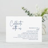 Vier met ons mee, Moderne Boho Bruiloftsreceptie Kaart (Staand voorkant)