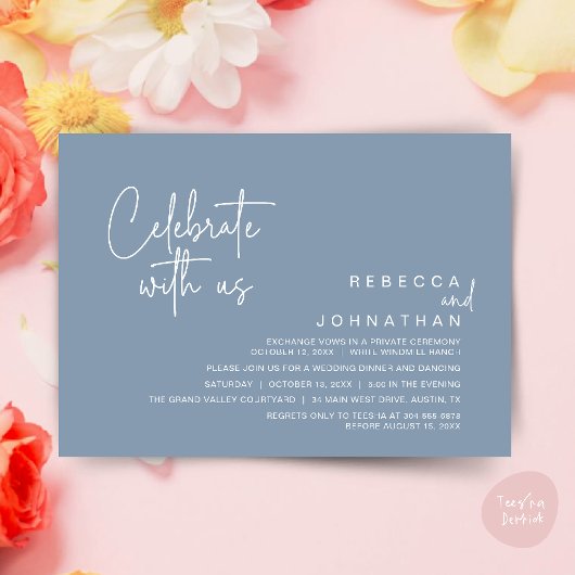 Vier met ons mee, Moderne Boho Bruiloftsreceptie  Kaart