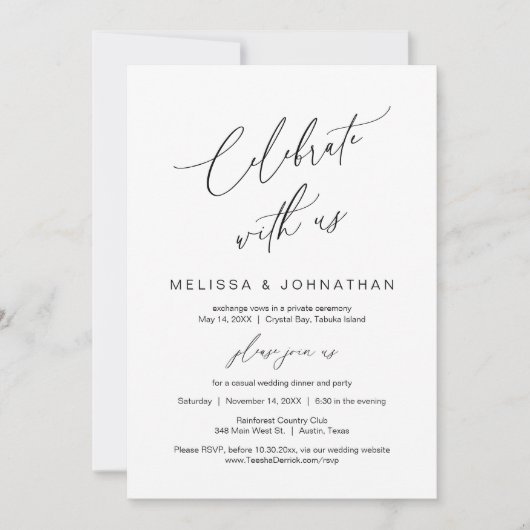 Vier met ons mee, moderne trouw-ontsnapping kaart (Voorkant)