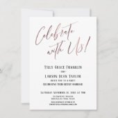 Vier met ons mee! Roze Gouden Huwelijksfeest Kaart (Voorkant)