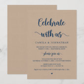 Vier met ons mee, Rustieke Kraft Trouwfeest Kaart (Voorkant / Achterkant)