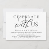 Vier met ons mee, Trouw Elopement Feest Kaart (Voorkant)