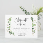 Vier met ons mee, Trouw Elopement Feest Kaart (Staand voorkant)