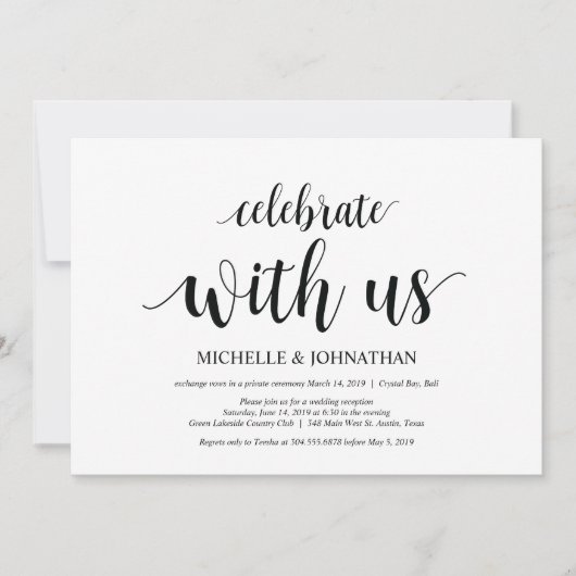 Vier met ons mee, Trouwuitnodigingen voor een inti Kaart (Voorkant)