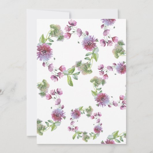 Vier met ons mee Waterverf Wilde Bloemen Ontvangst Kaart (Achterkant)