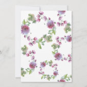 Vier met ons mee Waterverf Wilde Bloemen Receptie Kaart (Achterkant)