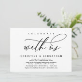 Vier met ons, Modern Wedding Elopement Diner Kaart (Staand voorkant)