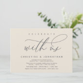 Vier met ons, Modern Wedding Elopement Diner Kaart (Staand voorkant)