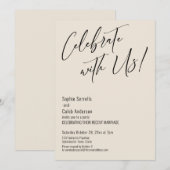 Vier met Ons! Moderne Elegante Trouwfeest Kaart (Voorkant / Achterkant)