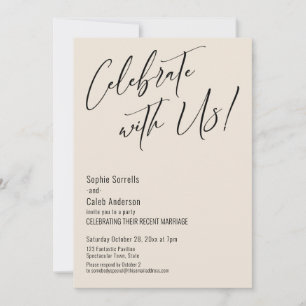 Vier met Ons! Moderne Elegante Trouwfeest Kaart