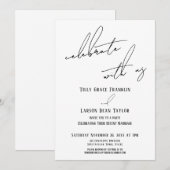 Vier met ons moderne handschrift receptie kaart (Voorkant / Achterkant)