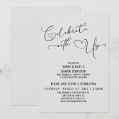 Vier met ons mooi lichtgrijs receptiefeest kaart (Voorkant / Achterkant)