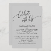 Vier met Ons Mooie Handgeschrift Lichtgrijs Kaart (Voorkant / Achterkant)