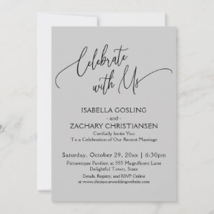 Vier met Ons Mooie Handlettering Lichtgrijs Kaart