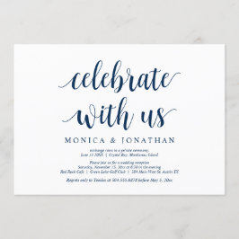 Vier met ons, Navy Blue, Trouw Elopement Kaart