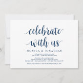 Vier met ons, Navyblauw, Trouw Elopement Kaart (Voorkant)