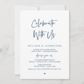 Vier met ons, Navyblauw, Trouw Elopement Kaart (Voorkant)