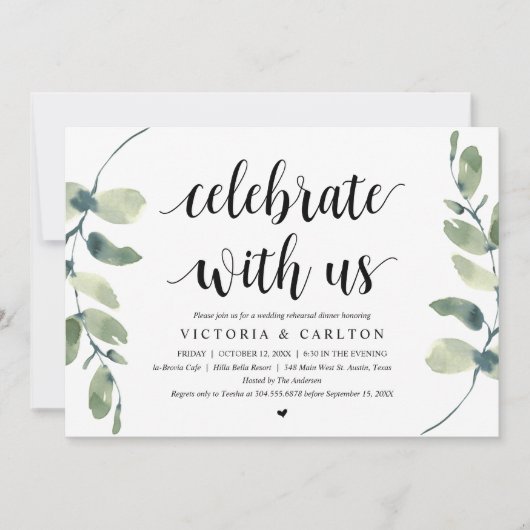 Vier met ons, Oefendiner voor het huwelijk Kaart (Voorkant)