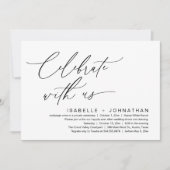 Vier met ons, romantische bruiloft Dinner Party Kaart (Voorkant)